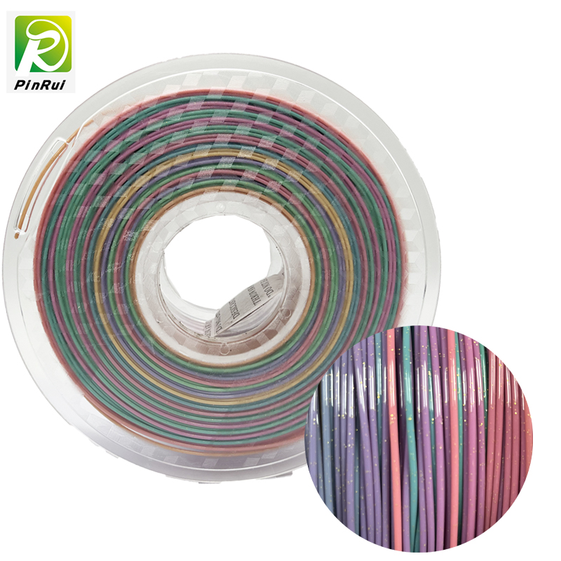 Pinrui Glitter PLA 1.75mm Impresora 3D Filamento Sparkle Twinkling Rainbow Color