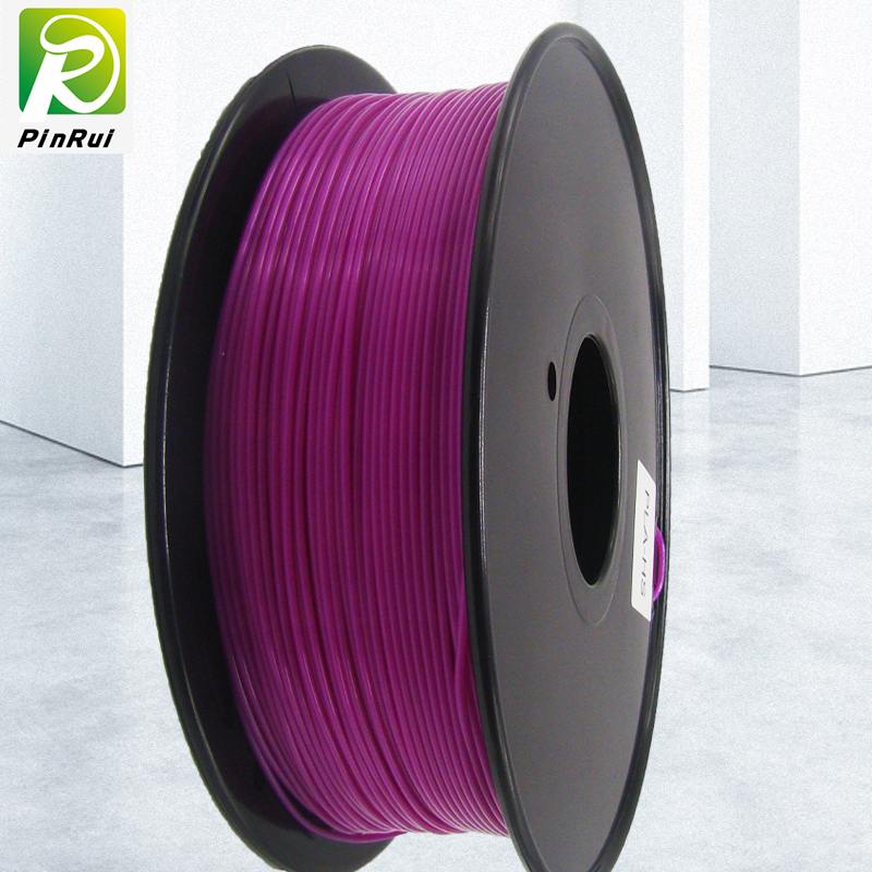 Pinrui de alta calidad 1kg 3D PLA Impresora Filamento Filamento Color Púrpura Transparente