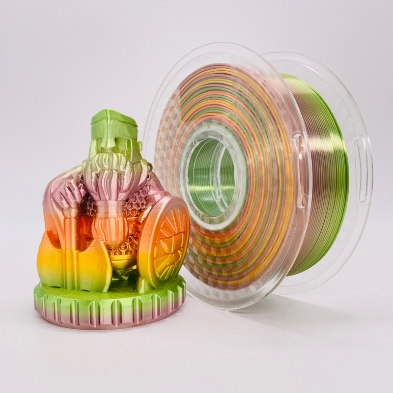 Silk Rainbow Multicolor PLA Filamento Pastel Color1.75 mm 3D Printer PLA Filamento